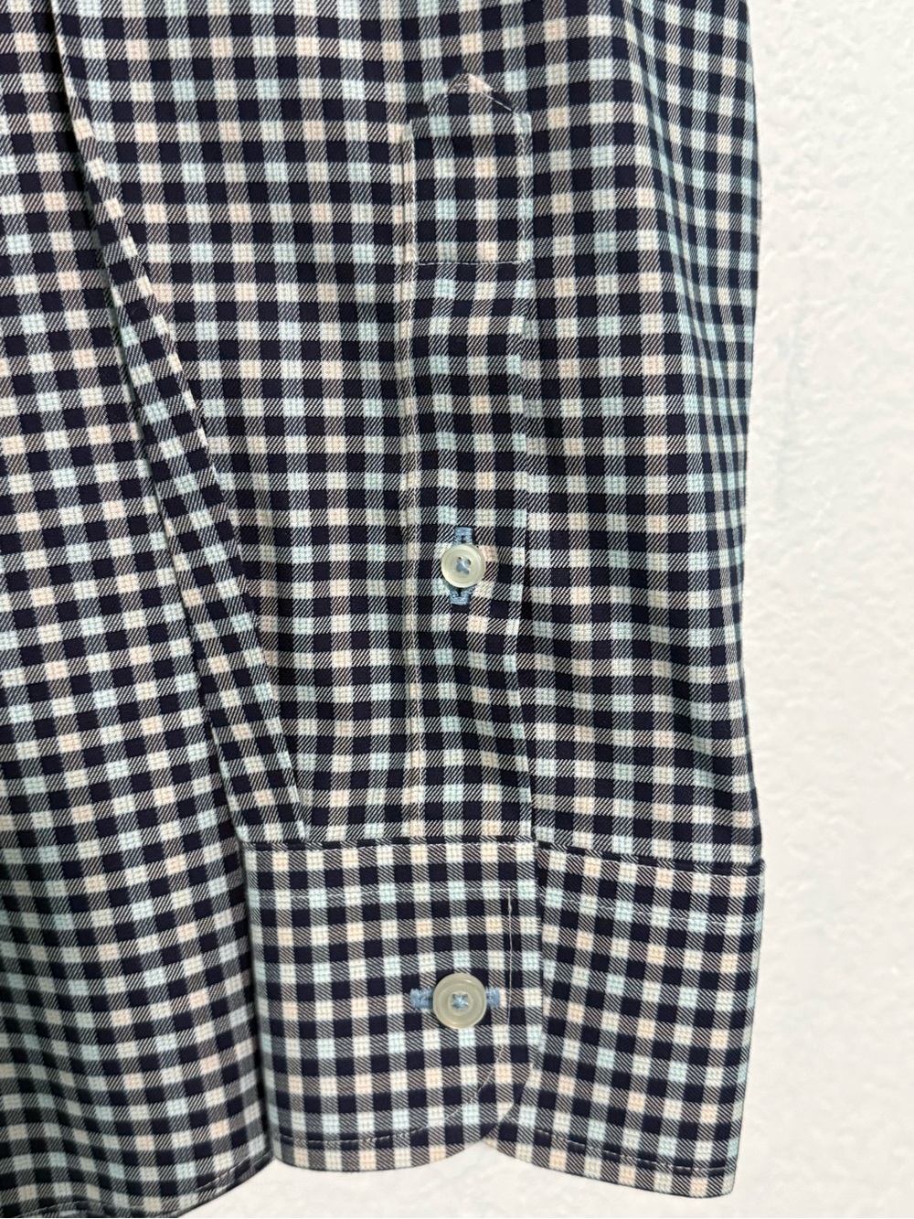 UNTUCKit XL Wrinkle Free Gingham Button Down Shirt Blue White Cotton - Picture 4 of 8
